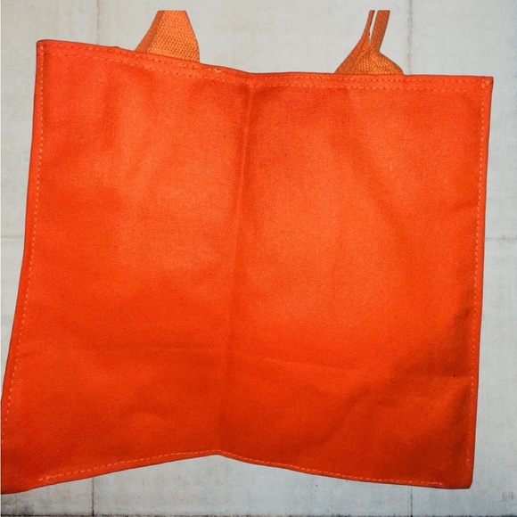 Orange Tote Bag with Smile Design - Picture 4 of 5